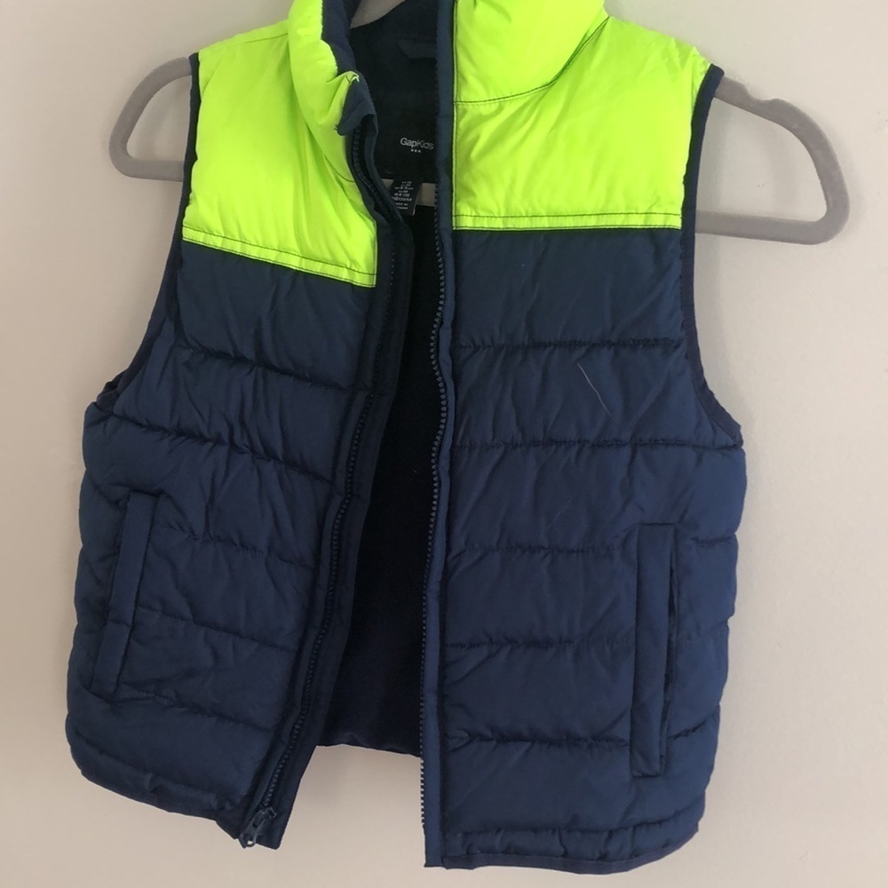 Gap Kids Warmest Vest  Navy/Lime Size M